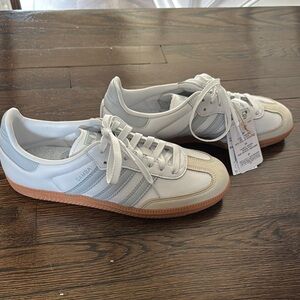 Adidas Samba Classic White and Gray Sneakers